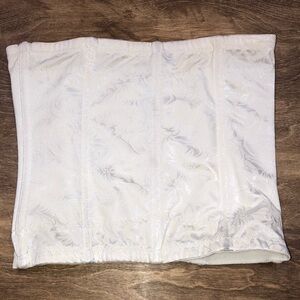 Flexees size large ivory boned corset bra top